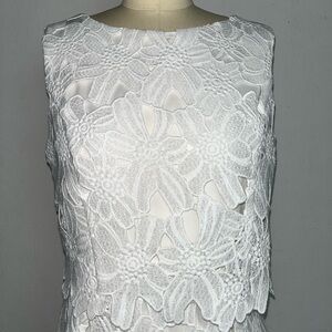 Ellen Tracy Ivory Eyelet Lace Popover Dress – Likely Size 4
